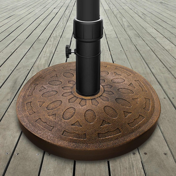 Pure Garden Heavy Duty Resin and Cement 34 lb Outdoor Umbrella Base, Bronze 50-LG1210 - main